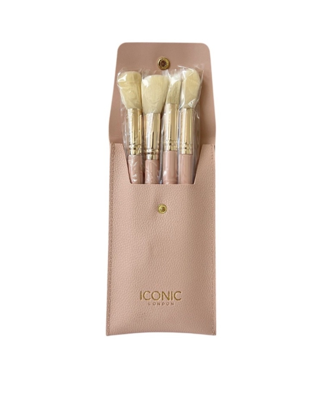Iconic London Handbag Glam Face Brush Set (Light Pink 4 brushes, powder, blush)